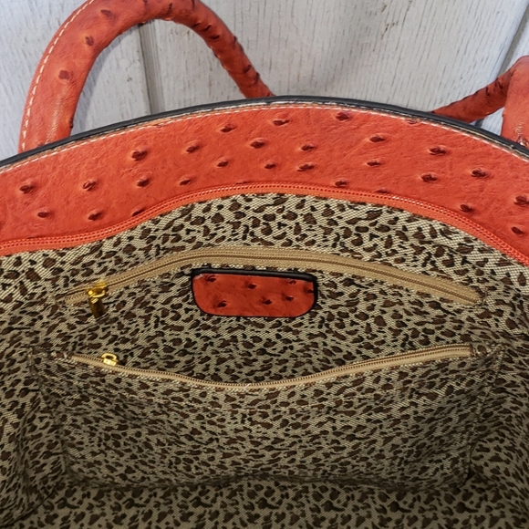 Orange Purse. SJS Handbag Woman Leather - Picture 7 of 16